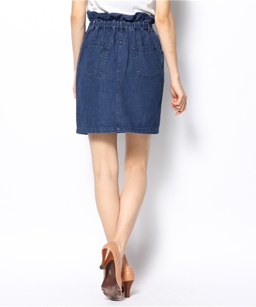 WEGO(ウィゴー)の「WEGO/デニムコクーンスカート(デニムスカート・レディース・ダークインディゴブルー/インディゴブルー・FREE)」の4枚目の写真