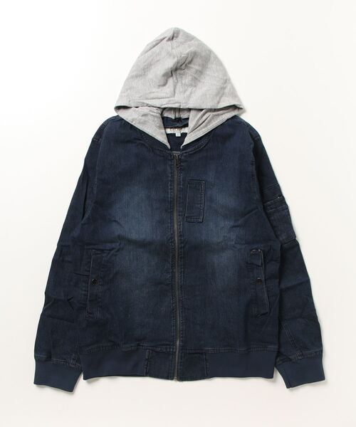 ストレッチツイル&デニムミリタリージャケット(MA-1)|STYLEBLOCK(スタイルブロック) ストレッチツイル&デニムミリタリージャケット(MA-1)|STYLEBLOCK(スタイルブロック)