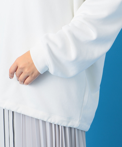 NINE（ナイン）の「裏毛ドロストフーディー（パーカー・レディース・オフホワイト/オレンジ・FREE）」の7枚目の写真