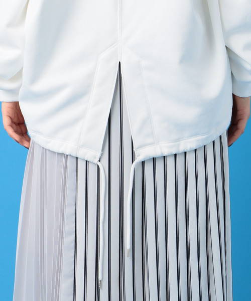 NINE（ナイン）の「裏毛ドロストフーディー（パーカー・レディース・オフホワイト/オレンジ・FREE）」の9枚目の写真