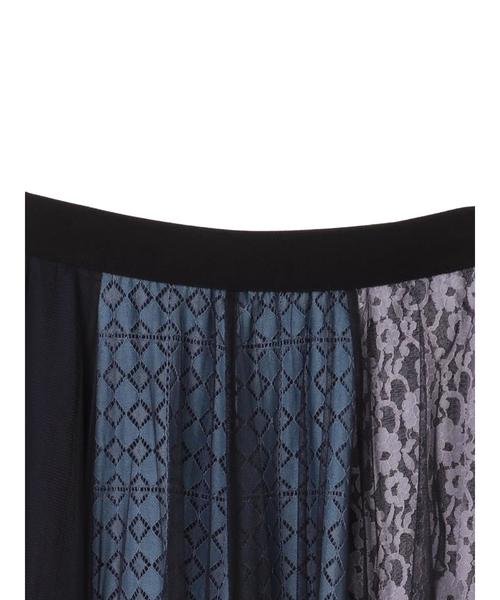 Editt by YECCA VECCA（エディットバイイェッカヴェッカ）の「レースブロッキングチュールスカート（スカート・レディース・アイボリー/ネイビー・フリー）」の10枚目の写真