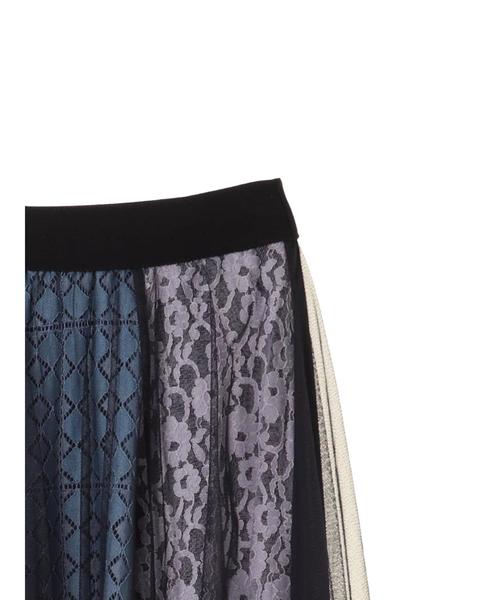 Editt by YECCA VECCA（エディットバイイェッカヴェッカ）の「レースブロッキングチュールスカート（スカート・レディース・アイボリー/ネイビー・フリー）」の9枚目の写真