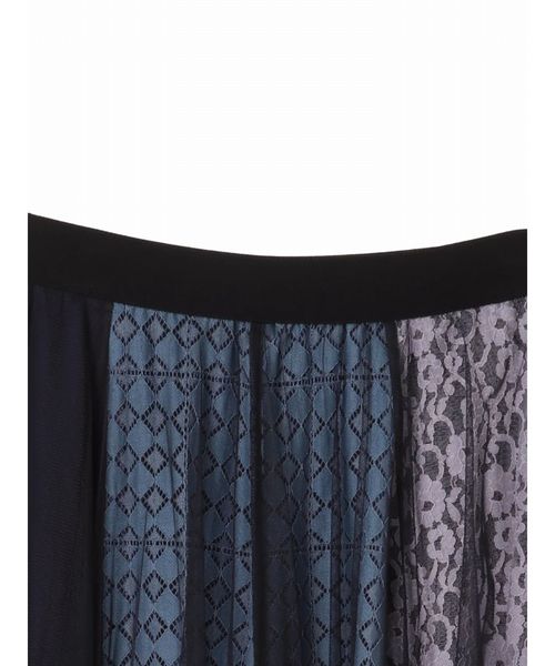 Editt by YECCA VECCA（エディットバイイェッカヴェッカ）の「レースブロッキングチュールスカート（スカート・レディース・アイボリー/ネイビー・フリー）」の3枚目の写真