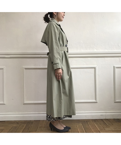 Doux archives（ドゥアルシーヴ）の「タスランボリュームトレンチ（トレンチコート・レディース・ベージュ/ネイビー/カーキ・MEDIUM）」の11枚目の写真