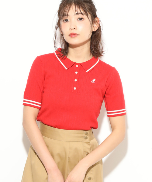 KANGOL(カンゴール)の「【KANGOL×ViS】ワイドリブポロ(ポロシャツ)」|レッド系その他