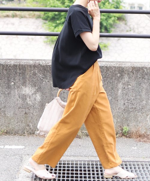 reca(レカ)の「サイドボタンタック入りリネンワイドパンツ(その他パンツ・レディース・ライトベージュ/カーキ/キャメル・FREE)」の3枚目の写真