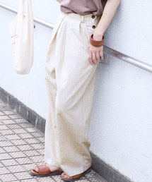 reca | サイドボタンタック入りリネンワイドパンツ(その他パンツ)