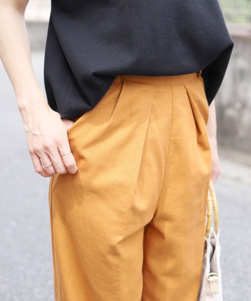 reca(レカ)の「サイドボタンタック入りリネンワイドパンツ(その他パンツ・レディース・ライトベージュ/カーキ/キャメル・FREE)」の11枚目の写真