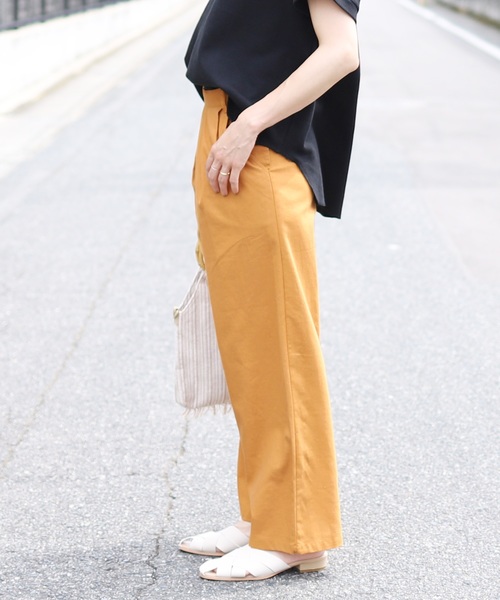 reca(レカ)の「サイドボタンタック入りリネンワイドパンツ(その他パンツ・レディース・ライトベージュ/カーキ/キャメル・FREE)」の14枚目の写真