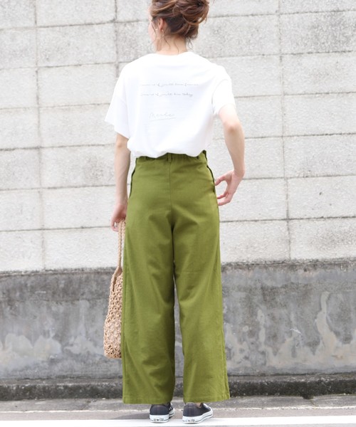 reca(レカ)の「サイドボタンタック入りリネンワイドパンツ(その他パンツ・レディース・ライトベージュ/カーキ/キャメル・FREE)」の18枚目の写真