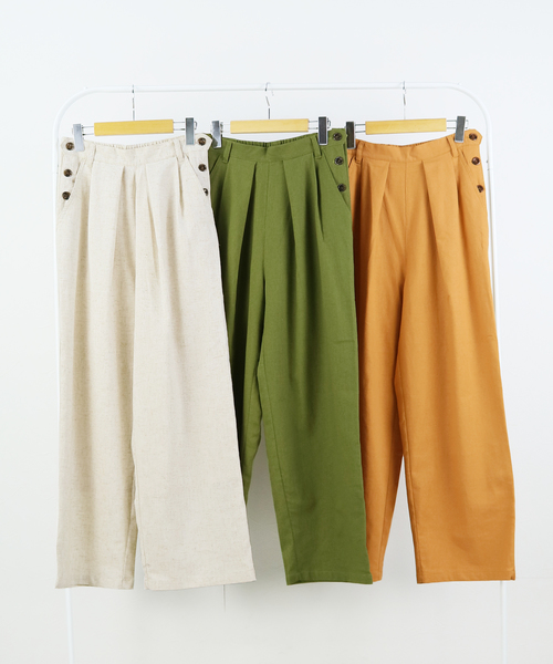 reca(レカ)の「サイドボタンタック入りリネンワイドパンツ(その他パンツ・レディース・ライトベージュ/カーキ/キャメル・FREE)」の19枚目の写真