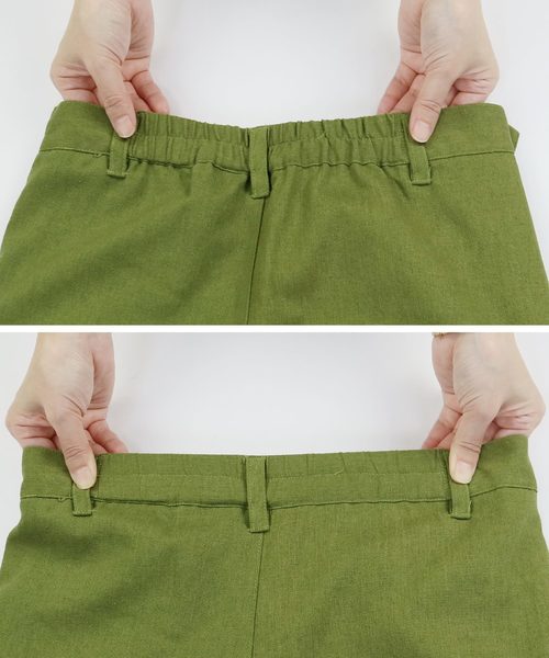 reca(レカ)の「サイドボタンタック入りリネンワイドパンツ(その他パンツ・レディース・ライトベージュ/カーキ/キャメル・FREE)」の21枚目の写真