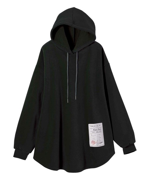 GeeRA（ジーラ）の「ラウンドデザインパーカーチュニック（パーカー・レディース・パープル/ブラック/杢グレー・MEDIUM/LARGE/X-LARGE）」の11枚目の写真