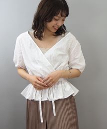 総刺繍カシュクールブラウス