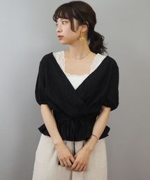 総刺繍カシュクールブラウス