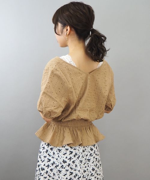 tiptop（ティップトップ）の「総刺繍カシュクールブラウス（シャツ/ブラウス・レディース・ブラック/ベージュ/オフホワイト・FREE）」の5枚目の写真