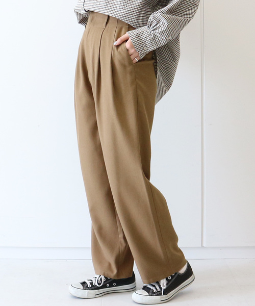 AMERICAN HOLIC（アメリカンホリック）の「ハイタックスリムワイドパンツ＊（その他パンツ・レディース・ダークグレー/ブラウン系その他4/キャメル/その他5/その他9・M/L）」の3枚目の写真