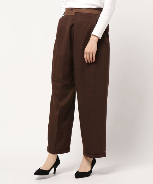 STYLEBLOCK（スタイルブロック）の「ツイルベルトラップタックワイドパンツ（その他パンツ・レディース・モカ/ベージュ/ブラウン/ブルー/カーキ・M）」の2枚目の写真