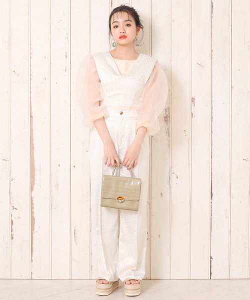 one after another NICE CLAUP（ワンアフターアナザーナイスクラップ）の「レオパード箔プリントパンツ（その他パンツ・レディース・ベージュ/オフホワイト・FREE）」の6枚目の写真