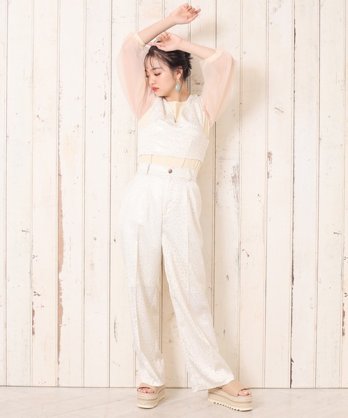 one after another NICE CLAUP（ワンアフターアナザーナイスクラップ）の「レオパード箔プリントパンツ（その他パンツ・レディース・ベージュ/オフホワイト・FREE）」の3枚目の写真