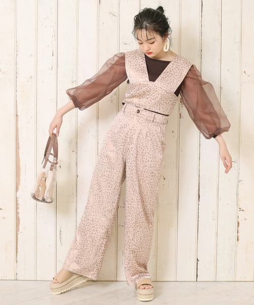 one after another NICE CLAUP（ワンアフターアナザーナイスクラップ）の「レオパード箔プリントパンツ（その他パンツ・レディース・ベージュ/オフホワイト・FREE）」の12枚目の写真