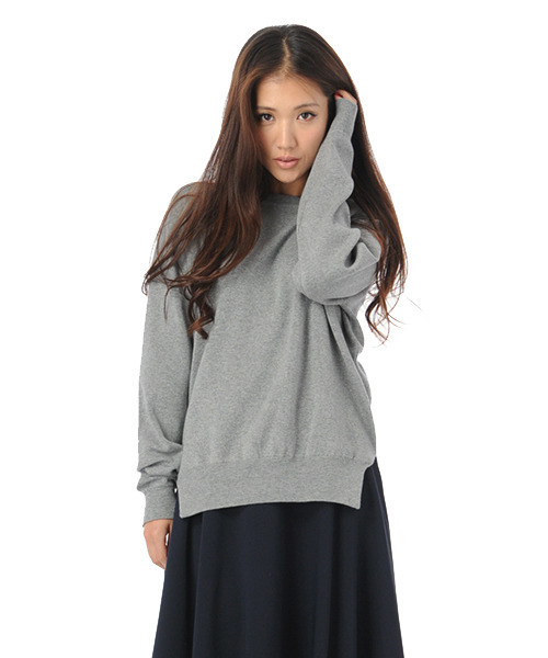 AMBIENT（アンビエント）の「ラウンドネックベーシックニットトップス（ニット/セーター・レディース・ホワイト×ネイビー/ブルー系その他/ネイビー/グレー・FREE）」の3枚目の写真