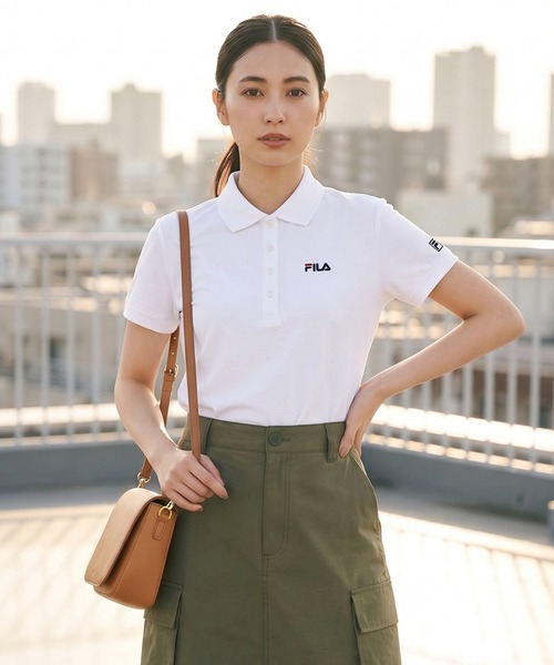 FILA（フィラ）の「【FILA/フィラ】別注 半袖ポロシャツ UVカット ワンポイントロゴ刺繍（ポロシャツ・レディース・ネイビー/ホワイト/ブラック/ピンク/ブラック系その他/ホワイト系その他/Navy/Black/White・M/L/LL/3L）」の19枚目の写真