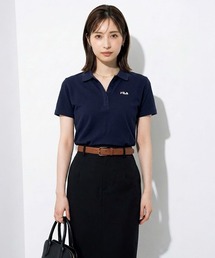 FILA（フィラ）の「【FILA/フィラ】別注 半袖ポロシャツ UVカット ワンポイントロゴ刺繍（ポロシャツ）」