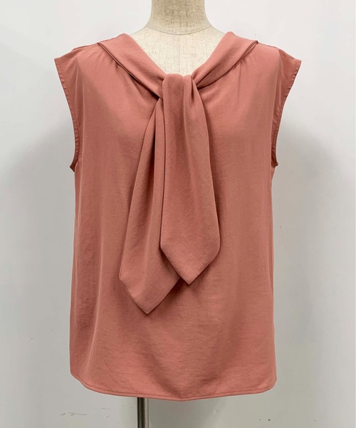 PICCIN（ピッチン）の「前後2WAYボウタイブラウス（シャツ/ブラウス・レディース・ブラック/オフホワイト/ピンク・M/L）」の4枚目の写真