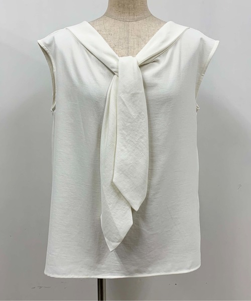 PICCIN（ピッチン）の「前後2WAYボウタイブラウス（シャツ/ブラウス・レディース・ブラック/オフホワイト/ピンク・M/L）」の6枚目の写真