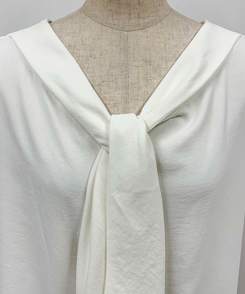 PICCIN（ピッチン）の「前後2WAYボウタイブラウス（シャツ/ブラウス・レディース・ブラック/オフホワイト/ピンク・M/L）」の10枚目の写真