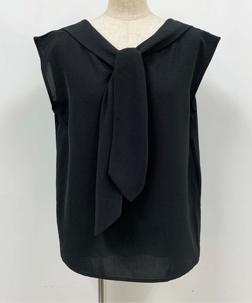 PICCIN（ピッチン）の「前後2WAYボウタイブラウス（シャツ/ブラウス・レディース・ブラック/オフホワイト/ピンク・M/L）」の5枚目の写真