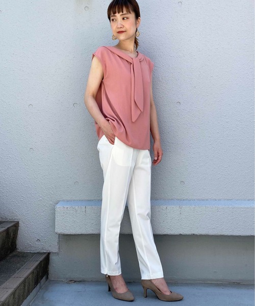 PICCIN（ピッチン）の「前後2WAYボウタイブラウス（シャツ/ブラウス・レディース・ブラック/オフホワイト/ピンク・M/L）」の18枚目の写真