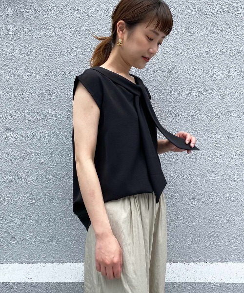 PICCIN（ピッチン）の「前後2WAYボウタイブラウス（シャツ/ブラウス・レディース・ブラック/オフホワイト/ピンク・M/L）」の21枚目の写真