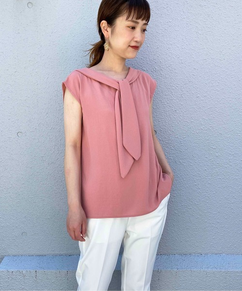 PICCIN（ピッチン）の「前後2WAYボウタイブラウス（シャツ/ブラウス・レディース・ブラック/オフホワイト/ピンク・M/L）」の13枚目の写真