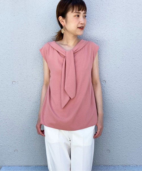 PICCIN（ピッチン）の「前後2WAYボウタイブラウス（シャツ/ブラウス・レディース・ブラック/オフホワイト/ピンク・M/L）」の14枚目の写真