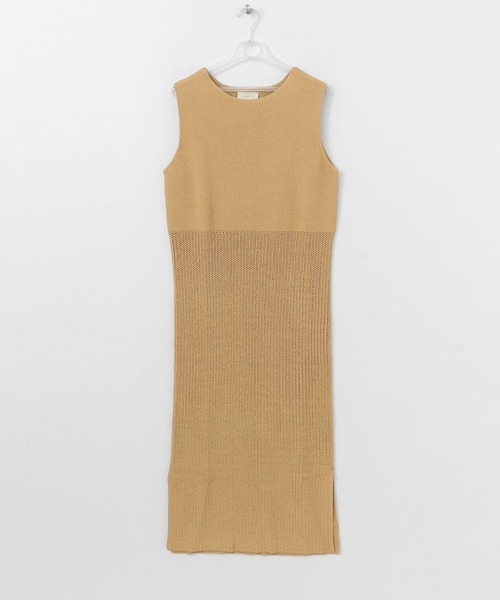 LAATO（ラート）の「MESH ONE-PIECE（ワンピース・レディース・グレー/ベージュ・FREE）」の2枚目の写真