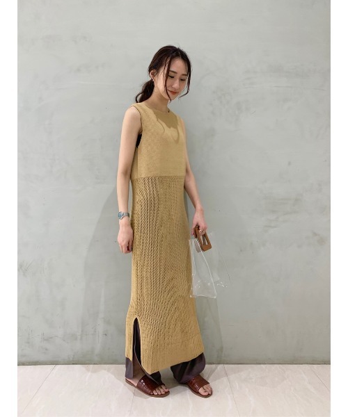 LAATO（ラート）の「MESH ONE-PIECE（ワンピース・レディース・グレー/ベージュ・FREE）」の11枚目の写真