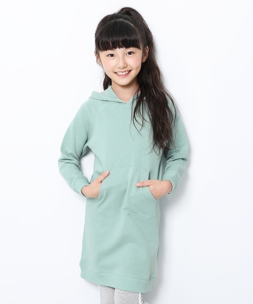 devirock（デビロック）の「スウェットパーカーワンピース（ワンピース・キッズ・パープル系その他/ワイン/ラベンダー/ライトブラウン/グリーン系その他/ブラック/ブルーグレー/キャメル/カーキ/杢グレー/モカ/スモークピンク・160cm/100cm/110cm/150cm/130cm/90cm/120cm/140cm/80ｃｍ）」の8枚目の写真