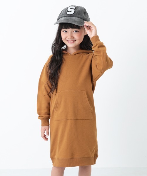 devirock（デビロック）の「スウェットパーカーワンピース（ワンピース・キッズ・パープル系その他/ワイン/ラベンダー/ライトブラウン/グリーン系その他/ブラック/ブルーグレー/キャメル/カーキ/杢グレー/モカ/スモークピンク・160cm/100cm/110cm/150cm/130cm/90cm/120cm/140cm/80ｃｍ）」の10枚目の写真