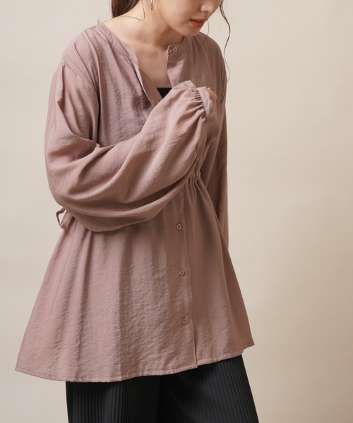 rps（アールピーエス）の「ウエストドロストバンドカラーブラウス（シャツ/ブラウス・レディース・ブラック/オフホワイト/ピンク・M）」の3枚目の写真