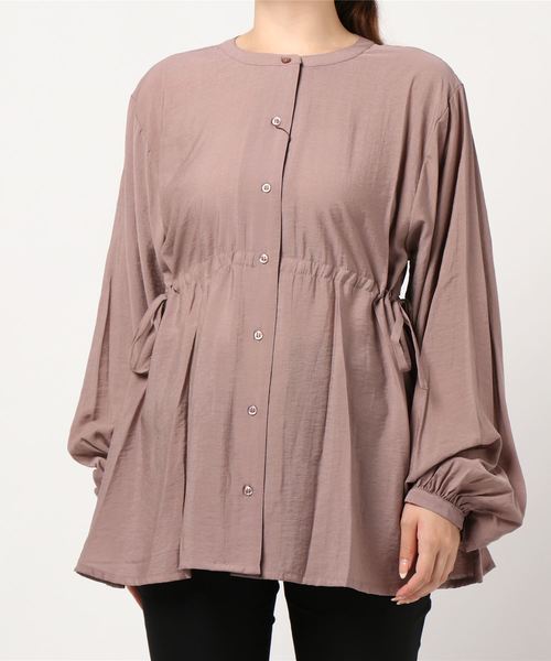 rps（アールピーエス）の「ウエストドロストバンドカラーブラウス（シャツ/ブラウス・レディース・ブラック/オフホワイト/ピンク・M）」の14枚目の写真