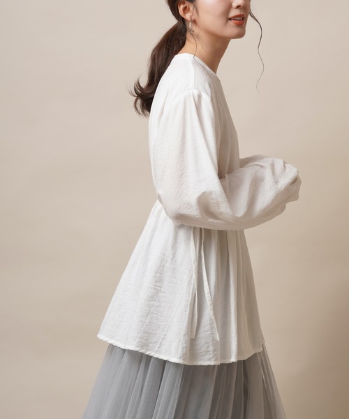 rps（アールピーエス）の「ウエストドロストバンドカラーブラウス（シャツ/ブラウス・レディース・ブラック/オフホワイト/ピンク・M）」の13枚目の写真