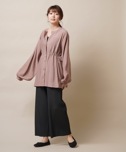 rps（アールピーエス）の「ウエストドロストバンドカラーブラウス（シャツ/ブラウス・レディース・ブラック/オフホワイト/ピンク・M）」の10枚目の写真