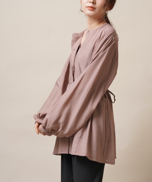 rps（アールピーエス）の「ウエストドロストバンドカラーブラウス（シャツ/ブラウス・レディース・ブラック/オフホワイト/ピンク・M）」の9枚目の写真