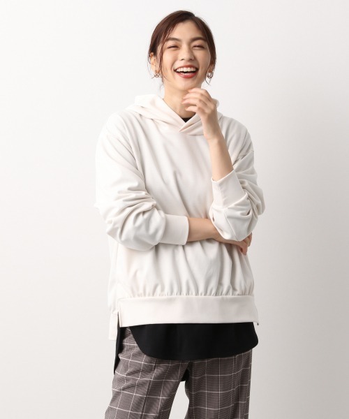 GLOBAL WORK（グローバルワーク）の「BEAUTEE裾ラウンドタンク/892258（タンクトップ・レディース・ホワイト/ブラック・MEDIUM/LARGE）」の6枚目の写真