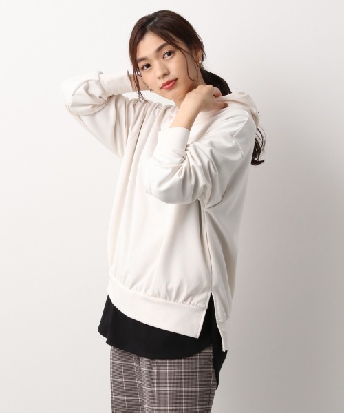 GLOBAL WORK（グローバルワーク）の「BEAUTEE裾ラウンドタンク/892258（タンクトップ・レディース・ホワイト/ブラック・MEDIUM/LARGE）」の7枚目の写真