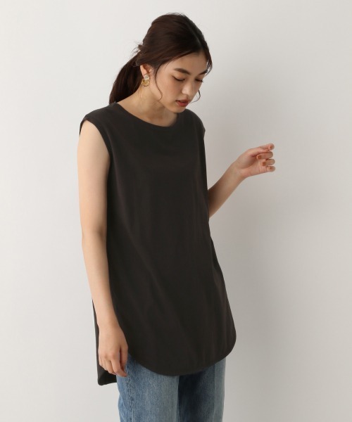 GLOBAL WORK（グローバルワーク）の「BEAUTEE裾ラウンドタンク/892258（タンクトップ・レディース・ホワイト/ブラック・MEDIUM/LARGE）」の8枚目の写真