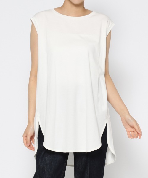 GLOBAL WORK（グローバルワーク）の「BEAUTEE裾ラウンドタンク/892258（タンクトップ・レディース・ホワイト/ブラック・MEDIUM/LARGE）」の9枚目の写真