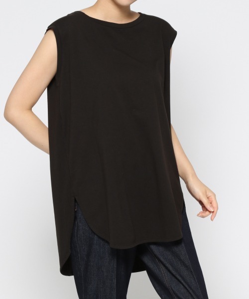 GLOBAL WORK（グローバルワーク）の「BEAUTEE裾ラウンドタンク/892258（タンクトップ・レディース・ホワイト/ブラック・MEDIUM/LARGE）」の10枚目の写真